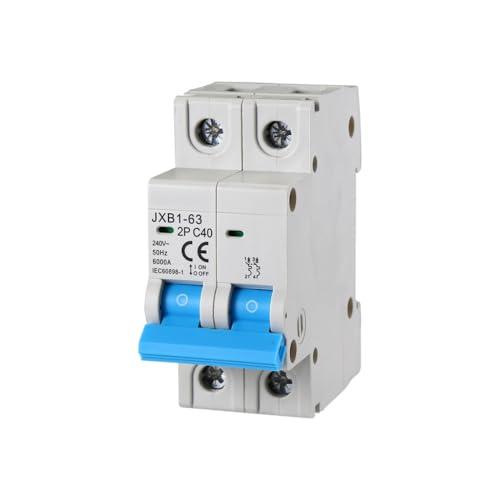 gloca Interruttore Magnetotermico Automatico 2P 220V 6KA 2 Moduli DIN (40 Ampere, 1)