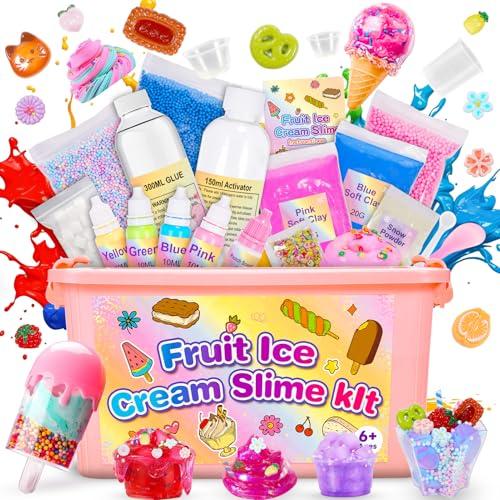 Adeokay Slime per Bambini, Giochi Bambina 6 7 8 9 10 11 12 Anni Femmina Fruit Slime Fluffy Regalo Bimba 6-12 Anni Femmina Slime Kit Lavoretti Creativi per Bambini Slime Giocattoli Bambina 6-12 Anni