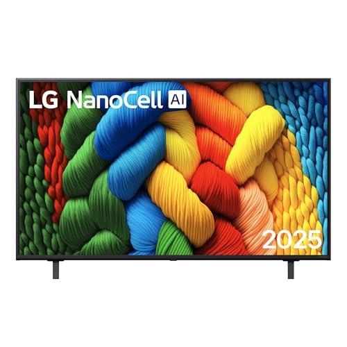 LG NanoCell AI NANO80 TV 50 pollici, Smart TV 4K, Processore α7 Gen8, Tecnologia NanoCell, webOS con AI e telecomando puntatore AI, Filmmaker mode, Gaming con VRR 4K@60Hz, 50NANO80A6B 2025