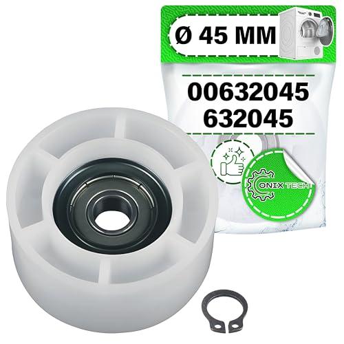 Cuscinetto Tendicinghia 45 mm per Asciugatrici con Codice Originale 00632045 632045 per Bosch per Balay per Constructa per Gaggenau per Neff per Siemens - Garanzia di 5 Anni - ONIX TECH