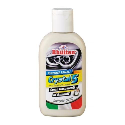Rhütten Crystal 5, Rinnova Fanali Auto in 5 Minuti, Crema Lucidante Fari Gialli e Opachi, Ridona Trasparenza Plastica Dura, Rinnova Fari Veloce, No Carta Abrasiva, Facile, 80ml