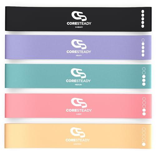 Coresteady Elastici Fitness | Bande Elastiche di alta qualità e antiaderenti - per fianchi, gambe e glutei, stretching, maggiore mobilità e riabilitazione - Ideali per uomini e donne