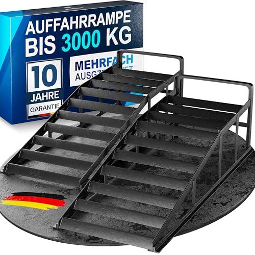 WERKTHOR Rampe Sollevamento Auto in Metallo [Set di 2] – Rampe per Auto Fino a <3t – Rampa Alta Resistenza per Ogni Superficie – Pedane Auto Robuste