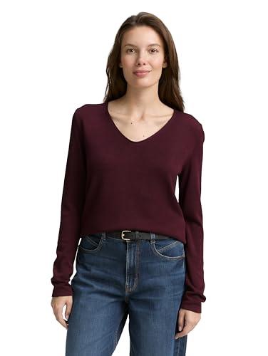 TOM TAILOR 1012976 Pullover, 16427-Bordeaux Red, 3XL Donna