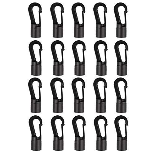 Futheda 20 pezzi 8 mm Shock Cord End Hook Boat Kayak Canoa Bungee Shock Cord Hook Hanging End Ganci Accessori per Kayak Barca Canoa