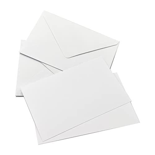 ARKRAFT Biglietti e buste 14 x 9 porta biglietti Set da 100, 50 buste + 50 biglietti (Set da 100, Bianco)