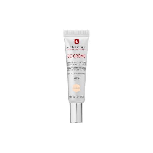 Erborian - CC Crème alla Centella Asiatica - Crema Viso Illuminante ad Alta Definizione e Trucco - Protezione Solare SPF 30 - Cosmetica Coreana - Porcelain 15ml