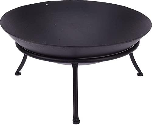 ENORME BRACIERE Cestino per il Fuoco braciere da Terrazzo Acciaio Nero NUOVO Elegante (57 cm)