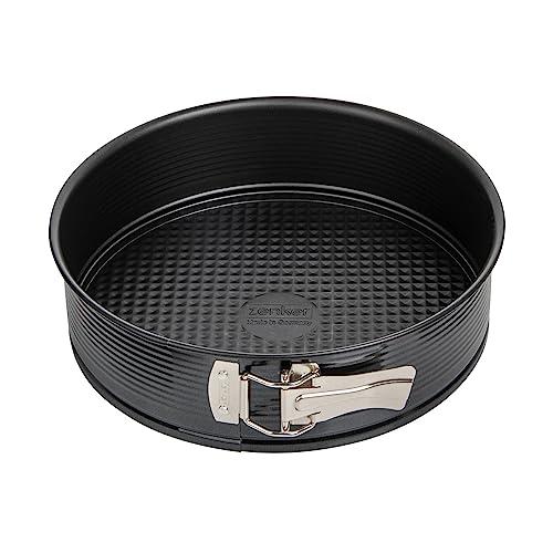 Zenker Stampo Tortiera apribile 1 fondo Ø24x6,5cm Carbon Steel rivestito in antiaderente Teflon Classic Temp Max 230°C Linea Black Metallic