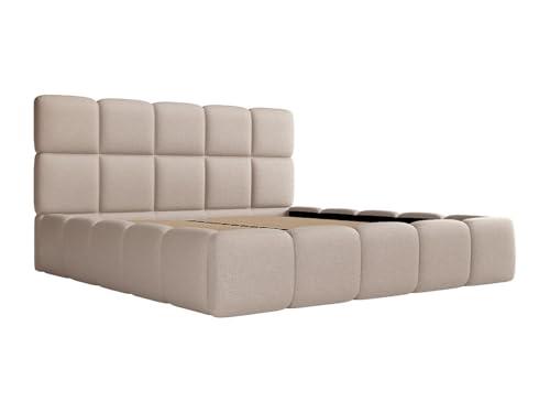 PASCAL MORABITO-Letto con contenitore 180 x 200 cm Tessuto chiné Beige DAMADO II