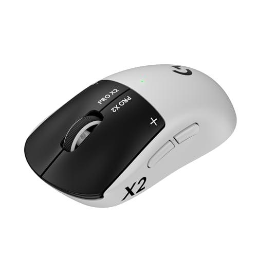 Logitech G PRO X2 SUPERSTRIKE LIGHTSPEED,mouse gaming wireless LIGHTSPEED, prestazioni veloci,leggero(61 g),feedback tattile del clic personalizzabile, ricarica USB-C,PC/Mac, German packaging - Bianco