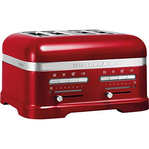 Kitchenaid tostapane - Artisan - Toaster 4 fette con scomparti extra-large e pinze autocentranti - Macchina per Toast con 7 Livelli di Doratura - Retro - Rosso mela metallizzato