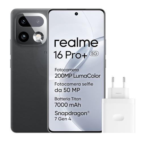 realme 16 Pro+ 5G Smartphone, 12+512GB, Fotocamera 200MP OIS, Obiettivo Ritratto 50MP, Batteria 7000mAh, Display Curvo 6,8