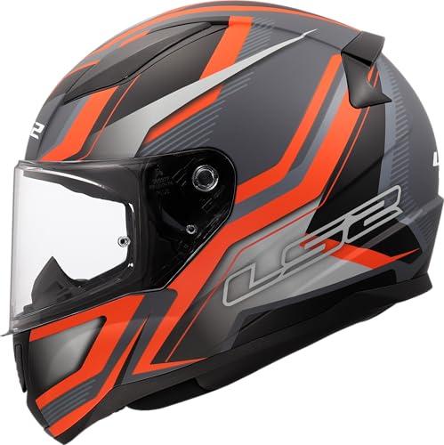 LS2, Casco Moto Integrale RAPID II FLITZ Matt Orange Grey, XXL