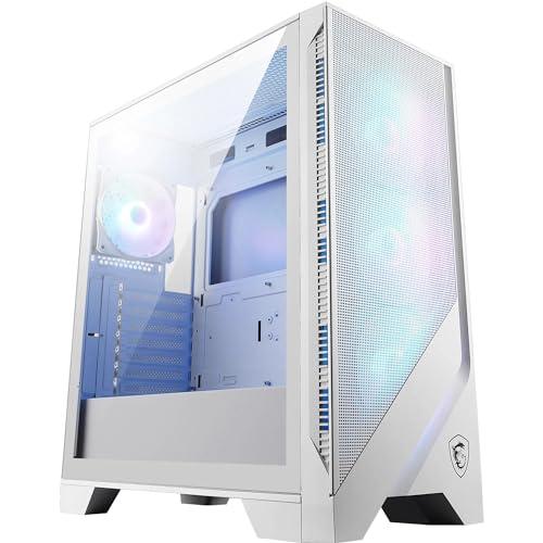 MSI MAG FORGE 320R AIRFLOW WHITE Mid-Tower PC Case - Capacità ATX, supporto GPU RTX 40, ventole ARGB, filtri antipolvere magnetici, vetro temperato, scheda di controllo 1-6 ARGB, USB 3.2 Gen 1 Type-A