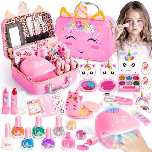 Hohosunlar Trucchi Bambina Set, 31 Pezzi Atossico e Lavabile Valigetta Trucchi Bambini, Atelier Unghie con Smalti e Macchina Asciugasmalto Giochi Natale Compleanno Regalo Ragazza 3 4 5 6 7 8 9 10 Anni