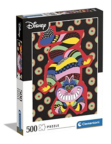 Clementoni - 35123 - Puzzle Disney The Cheshire Cat - 500 pezzi - Made in Italy, puzzle adulti 500 pezzi, puzzle adulti Disney, divertimento per adulti