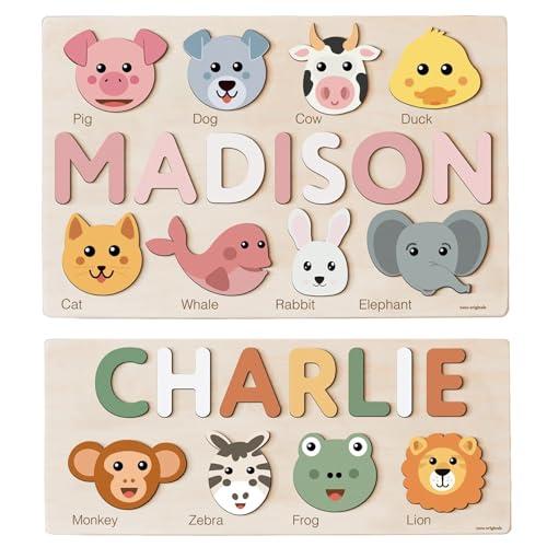 Puzzle con Nome Personalizzato per Bambina e Bambino, Regalo in Legno Fatto a Mano Su Misura per Bambini, Regalo per il Primo Compleanno, Regalo di Natale per Bebè, Baby Shower, Regalo per Nuovo Nato