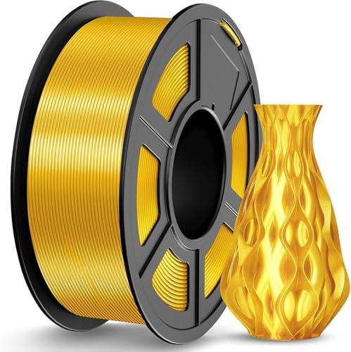 JAYO PLA Silk Filamento 1.75mm, Effetto Seta Filamento Stampanti 3D, PLA Seta Oro Bobina da 1.1kg, Precisione Dimensionale +/- 0.02mm