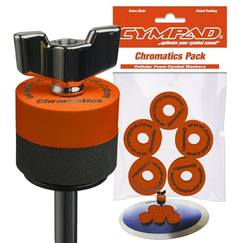 Cympad Arancia Chromatics Foam Cymbal Pad Set - Rondelle in schiuma a memoria di forma ad alta densità per migliorare il suono e la durata, adatte a tutti i supporti per piatti - 40/15mm