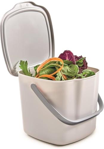 Snips - Pattumiera Umido e Organico Cucina con Coperchio Rimovibile e Manico 3L, Pattumiera Sottolavello - Secchio Spazzatura Bidoncino, Compostiera 20,5x18,5x16,7 - Bianco, Made in Italy