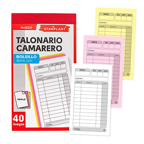Blocchetti da cameriera Starplast - Blocchetti dimensioni 14 x 8 cm, con triplicato, 40 giochi - confezione da 6 unità