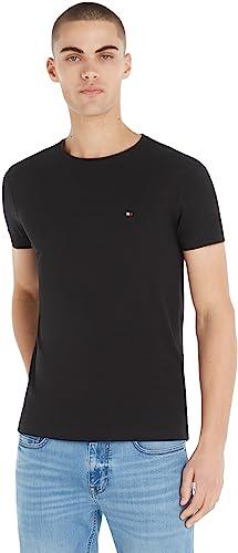 Tommy Hilfiger Uomo T-Shirt Maniche Corte Core Stretch Slim Fit, Nero (Black), S