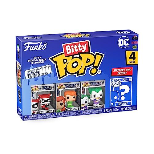 Funko Bitty Pop! DC - Harley Quinn, The Joker, Poison Ivy E una Mini Figura Misteriosa a Sorpresa - 0.9 Inch (2.2 Cm) - DC Comics da Collezione - Ripiano Espositivo Impilabile Incluso