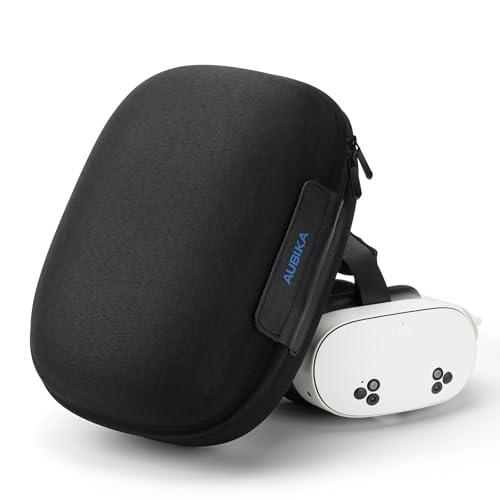 Aubika Custodia da trasporto per accessori Meta Quest 3/3S/2/Pro e PICO 4, custodia da viaggio all-in-one per cuffie VR, tracolla, controller e altri accessori