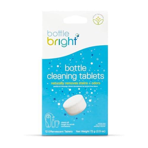 BOTTLE BRIGHT (12 Compresse) – Pulisce Borracce Termiche, Bottiglie in Acciaio Inox e Altri Contenitori Riutilizzabili – Facili da Usare e Sicure