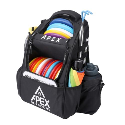 Apex Outdoors Disc Golf Bag, Large Disc Golf Backpack Holds Over 21 Discs, Durable & Lightweight with Multiple Storage Pockets
