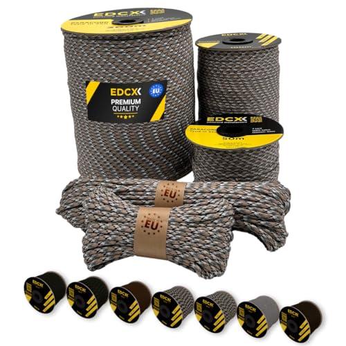 EdcX Paracord 4mm, 20+ Colori Militari (15m, 30m, 50m, 100m, 300m) | Ideale per Campeggio, Sopravvivenza, attività all'aperto | Corda 100% Nylon 4 mm | Corda Tattica 550 Tipo III (Scorpion, 15 m)