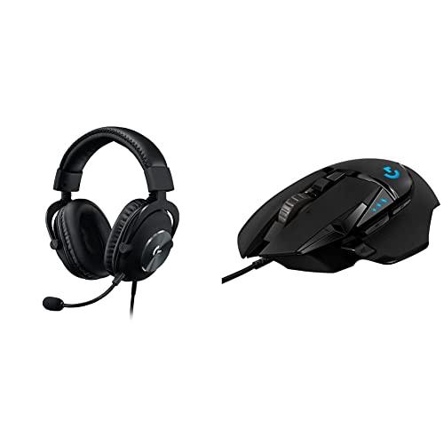 Logitech G PRO x Cuffia Gaming Cablata con Microfono Blue VO!CE & 502 HERO Mouse Gaming Prestazioni Elevate, Sensore HERO 25K, 25.600 DPI