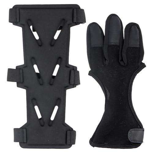 Parabraccio Tiro con l'Arco Protezione, Accessorio per Protezione della Fascia per Braccio per Tiro con L'Arco Regolabile, Accessori per la Protezione delle Dita Dell'Avambraccio per Giovani e Adulti