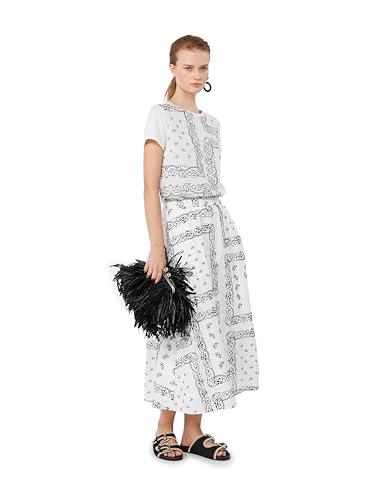 Max Mara Weekend Gonna Midi in Popeline di Cotone Bianco Caravan 001 M