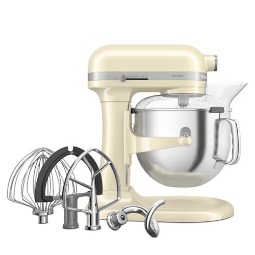 KitchenAid Robot da Cucina - Artisan - Robot da cucina multifunzione con ciotola sollevabile - Con 5 accessori in acciaio inox - 6,6L - Crema