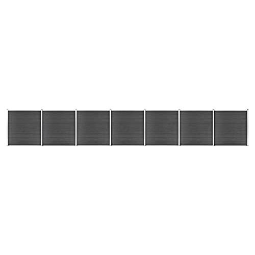 vidaXL Schuttingpanelenset 1218x186 cm HKC zwart