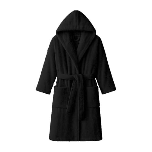 Dorian Home - Accappatoio Uomo e Donna in Spugna con Cappuccio, Tasche, Cintura a Passanti e Gancio in Cotone 100% di Alta Qualità, Durevole e Resistente, Morbido, Assorbente e Lavabile in Lavatrice