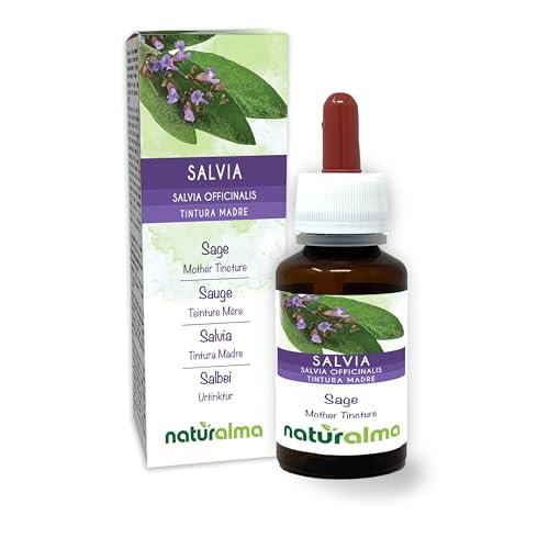 Salvia (Salvia officinalis) foglie Tintura Madre analcoolica Naturalma - Estratto liquido gocce 60 ml - Integratore alimentare - Vegano