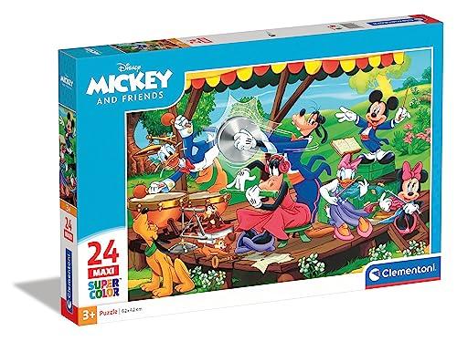 Clementoni - 24218 - Supercolor Puzzle - Disney Mickey and Friends - 24 maxi pezzi - Made in Italy, puzzle bambini 3 anni+