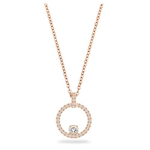 Swarovski Pendente Creativity Circle, bianco, Placcato oro rosa