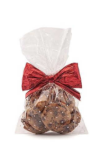Italpak Sacchetti Trasparenti per Alimenti con Pallini 50 pz, Sacchettini confetti, Bianco, 10x20cm