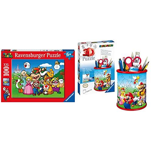 Ravensburger Puzzle, Super Mario, Puzzle 100 Pezzi XXL, Puzzle per Bambini, Stampa di Qualità, Età Raccomandata 6+, 129928