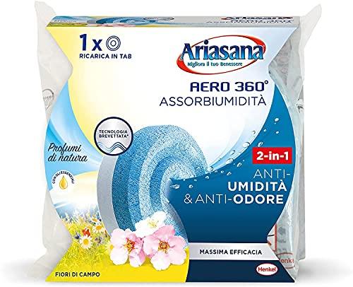 Ariasana Aero 360° Ricarica TAB Fiori di Campo per Dispositivo Aero 360° Kit, Assorbi Umidità in Tab al Profumo di Natura, Elimina Umidità e Cattivi Odori, 1 TAB da 450g