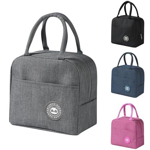 Ruucy Borsa Termica Porta Pranzo Piccola, 5L Borsa Frigo Piccole Pranzo Ufficio, Borsetta Termica Piccola Lunch Bag per Lavoro, Scuola,Viaggi, Campeggio, Picni (Grigio)
