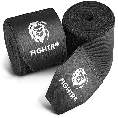 FIGHTR® Premium Bende Boxe Max. stabilità e Sicurezza | 4m Mezzo Bendaggi Elastici con Anello per Il Pollice per Boxe, MMA, Mauy Thai - Box Bandage Sport | Set di 2