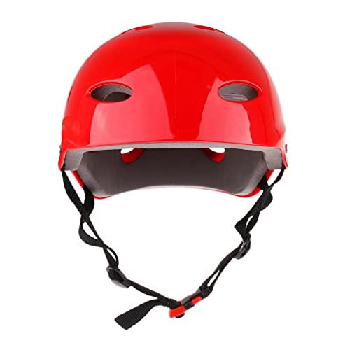 Suammiitstrieadea Sport acquatici Casco di sicurezza per Wakeboard Kayak Canoa Barca Surf L Rosso