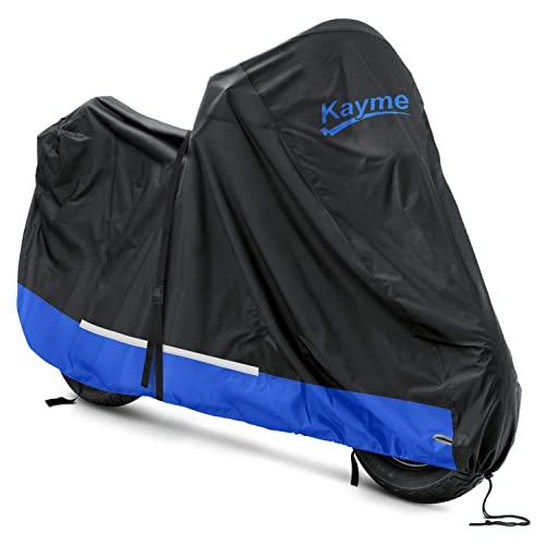 Telo Moto da Esterno, Kayme 300D Coprimoto per Auto Impermeabile Anti UV Vento Antipolvere, Universale per Scooter Vespa Motorino Motocicletta Motocross (275 x 106 x 125) XL