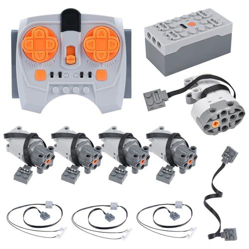 Motor Power Function Kit Binghe Set di 11 Motore Elettrico Giocattolo con L Motor, Telecomando 2,4 GHz, Scatola della Batteria, Cavo di Estensione, Cavo luminoso a LED con molti modelli