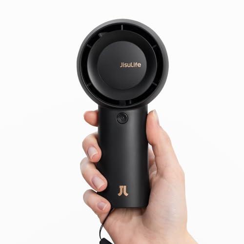 JISULIFE Ventilatore portatile portatile Turbo [18 ore di raffreddamento massimo], 6000mAh USB ricaricabile a batteria personale con 5 velocità per viaggi/esterno/casa/ufficio - Nero